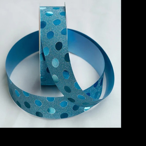 LISTON 9 DIAMANTADO BOLITAS TURQUEZA COLORS 25M C32